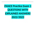 PANCE Practice Exam 1 QUESTIONS WITH EXPLAINED ANSWERS 2022-2023.