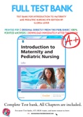 Test Bank For Introduction to Maternity and Pediatric Nursing 8th Edition by Gloria Leifer 9780323483971 Chapter 1-34 Complete Guide .