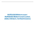 NURS 6560 Midterm Exam with Answers ( 100/100 Points). CERTIFIED