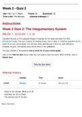 HPR205: The Human Body Health & Disease (HWC2104A) > Week 2 Quiz 2: The Integumentary System , Latest 2022/23| Score: 30 Out of 30 Points 