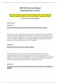 BISC1404 Introductory Biology 2 Spring 2024, Exam 4 Predictor Short answer questions 