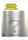 TEST BANK FOR Marketing Research: An Applied Orientation 7th edition by naresh Malhotra all chapters complete ISBN: 9780134734842