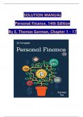 SOLUTION MANUAL Personal Finance, 14th Edition By E. Thomas Garman, Chapter 1 - 17