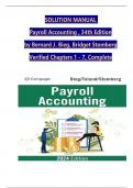 SOLUTION MANUAL Payroll Accounting , 34th Edition by Bernard J. Bieg, Bridget Stomberg Verified Chapters 1 - 7, Complete