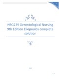 NSG239 Gerontological Nursing 9th Edition Eliopoulos complete solution