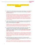 NR 508 Final Exam Practice Q&As with Rationale (100% Correct Answers) NR 508 Final Exam Practice Q&As with Rationale 1. A patient who has diabetes reports intense discomfort when needing to void. A urinalysis is normal. To treat this, the primary care NP 