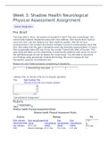 Week 3: Shadow Health Neurological Physical Assessment Assignment_ Top Mark A+