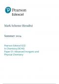 Pearson Edexcel GCE  In Chemistry (9CH0)  Paper 01 Advanced Inorganic and  Physical Chemistry Mark scheme June 2024