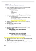 Summary NR509 / NR 509 Midterm Exam Study Guide (Latest 2021 / 2022): Advanced Physical Assessment - Chamberlain College of Nursing