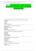 HESI RN PHARMACOLOGY FINAL EXAM QUESTIONS AND ANSWERS VERSION 1&2