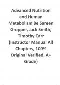 Advanced Nutrition and Human Metabolism | 8th Edition Sareen S. Gropper/Jack L. Smith/Timothy P. Carr