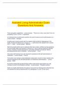   Assisted Living Administrator Exam Questions And Answers.