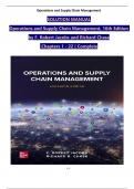 SOLUTION MANUAL Operations and Supply Chain Management, 16th Edition by F. Robert Jacobs and Richard Chase Chapters 1 - 22 | Complete