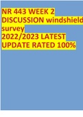 NR 443 WEEK 2 DISCUSSION windshield survey 2022/2023 LATEST UPDATE RATED 100%