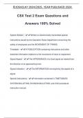 CSX Test 2 Exam Questions and Answers 100% Solved