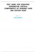 Pediatric Nursing The Critical Components of Nursing Care 2nd Edition Rudd Test Bank