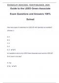 Guide to the LEED Green Associate Exam Questions and Answers 100% Solved