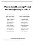 Test Bank For Output Based Learning Project in Auditing Theory Of ABP5B  ||Complete A+ Guide