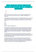 2024 NAPLEX MATH PRACTICE EXAM QUESTIONS WITH CORRECT ANSWERS