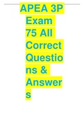 APEA 3P Exam 75 All Correct Questions & Answers