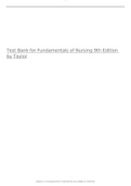                 TEST BANK FOR FUNDAMENTALS OF NURSING 9TH EDITION BY TAYLOR