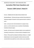 Journalism FBLA Exam Questions and Answers 100% Solved | Rated A+