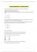 Quantum Mechanics 1 Verified Answers