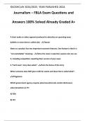 Journalism – FBLA Exam Questions and Answers 100% Solved Already Graded A+