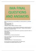 IMA FINAL QUESTIONS AND ANSWERS