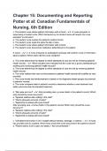 Chapter 15: Documenting and Reporting Potter et al: Canadian Fundamentals of Nursing, 6th Edition