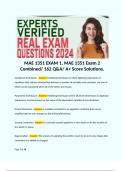 MAE 1351 EXAM 1, MAE 1351 Exam 2 Combined/ 162 Q&A/ A+ Score Solutions. Terms like:  Variational techniques - Answer: Modeling techniques in which algebraic expressions or equations that express relationships between a number of variables and constants, a