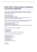 AAPC CPB - Practice Exam C Questions and Answers 2022/2023