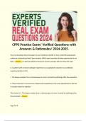 CPPS Practice Exam/ Verified Questions with Answers & Rationales/ 2024-2025. 