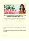 CPPS Practice Exam/ Verified Questions with Answers & Rationales/ 2024-2025.  