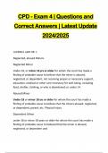 CPD - Exam 4 | Questions and Correct Answers | Latest Update 2024/2025