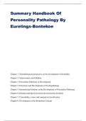 Summary Handbook Of Personality Pathology By Eurelings-Bontekoe