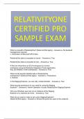 RELATIVITYONE CERTIFIED PRO SAMPLE EXAM