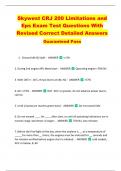 Skywest CRJ 200 Limitations and  Eps Exam Test Questions With  Revised Correct Detailed Answers  Guaranteed Pass 