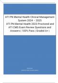 ATI PN Mental Health Clinical Management System 2024 – 2025  ATI PN Mental Health 2023 Proctored and ATI CMS Exam Review Questions and Answers | 100% Pass | Graded A+ |