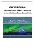 Solution Manual for Canadian Income Taxation 25th Edition by Buckwold, Kitunen, Roman Consists of 23 Complete Chapters, ISBN: 9781260881202