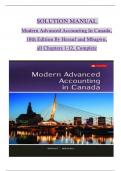 Solution Manual for Modern Advanced Accounting In Canada, 10th Edition Solution Manual By Darrell Herauf, Chima Mbagwu, Verified Chapters 1 - 12, Complete