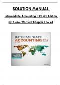 Solution Manual for Intermediate Accounting IFRS 4th Edition by Kieso, Warfield Consists of 24 Complete Chapters, ISBN: 978-1119607519