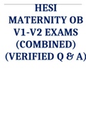  HESI MATERNITY OB V1-V2 EXAMS (COMBINED) (VERIFIED Q & A)