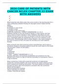 2024 CARE OF PATIENTS WITH CANCER NCLEX CHAPTER 22 EXAM WITH ANSWERS