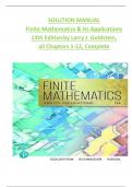 SOLUTION MANUAL for Finite Mathematics & Its Applications 13th Edition  by Larry J. Goldstein, all Chapters 1-12, Complete