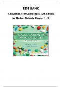 Test Bank For Calculation of Drug Dosages 12th Edition by Ogden, Fluharty,  Consists of 19 Complete Chapters, ISBN: 978-0323826228