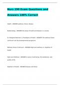 Nurs 299 Exam Questions and Answers 100% Correct