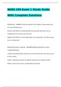 NURS 299 Exam 1 Study Guide With Complete Solutions