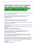 Knowledge of Literacy and Language Arts questions and answers 2022