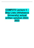 COMP272 Lecture 4 – Skip Lists (Athabasca University) actual written solution 2022-2023